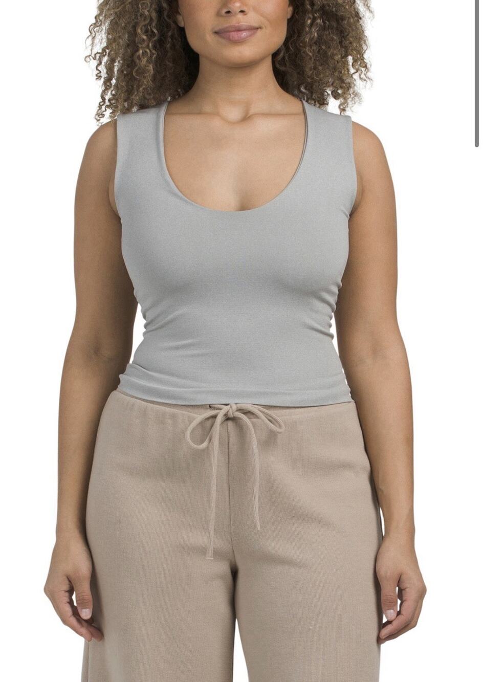 NWT Free People Intimately Clean Lines Muscle Cami Tank Gray Seamless XS/S Soft